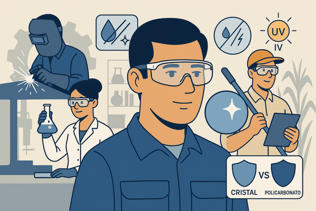 lentes de cristal para óculos de segurança